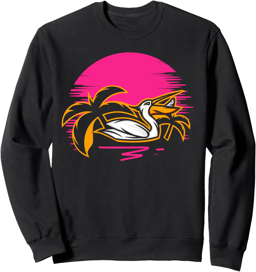 Ästhetischer Vogel Palmen Vogelbeobachter Pelikan Sweatshirt