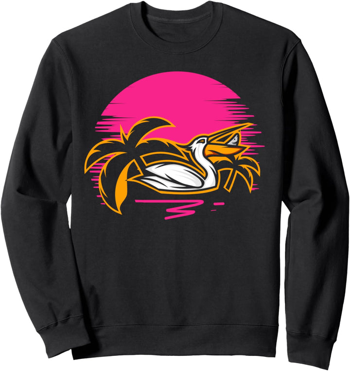 Ästhetischer Vogel Palmen Vogelbeobachter Pelikan Sweatshirt