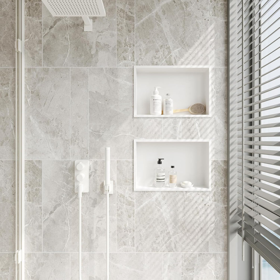Neodrain Wandnische Dusche 304 Edelstahl Duschnische 45 x 30 cm Weiss Einbaunische Lagerung für Bade