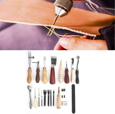 Fydun Leder Nähwerkzeuge 19pcs Leder Werkzeug Set DIY Leder Handwerk Stitching Carving für Teppiche