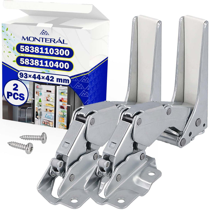 Kit 2 Stück Kühlschrank Scharnier Oben und Unten mit 2 Bolzen und 2 Stopfen mit dem Originalcode 583