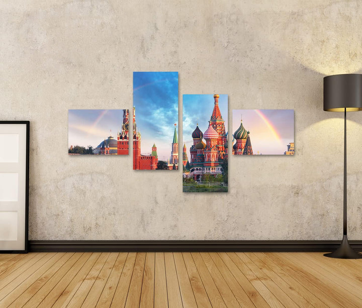 islandburner Bild auf Leinwand Moskau Panoramablick Roter Platz Kreml Bilder Wandbilder Poster Leinw