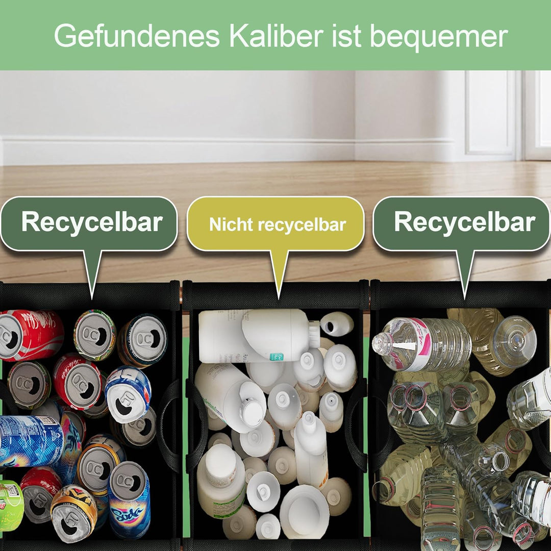 ADEL DREAM 150L 3 Fächer Pfandflaschen Bambusbehälter Behälter für leere Flaschen Aufbewahrungsbehäl