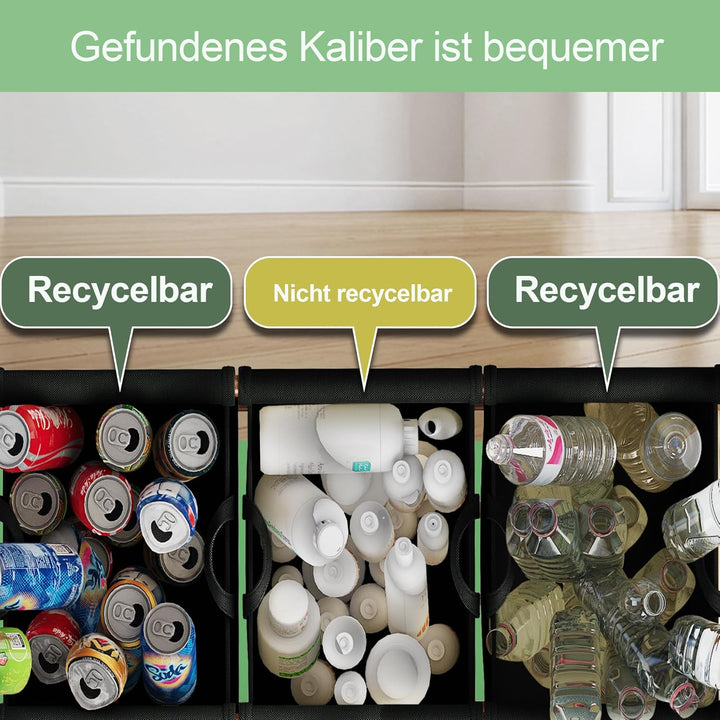 ADEL DREAM 150L 3 Fächer Pfandflaschen Bambusbehälter Behälter für leere Flaschen Aufbewahrungsbehäl