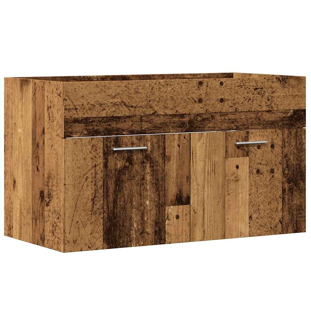 vidaXL Waschbeckenunterschrank Altholz-Optik 80x38,5x46 cm 80 x 38.5 x 46 cm Altholz, 80 x 38.5 x 46