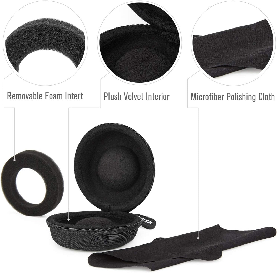 Cheopz Reise-Uhrenetui für Armbanduhren und Smart-Uhren bis 50 mm, Schwarz