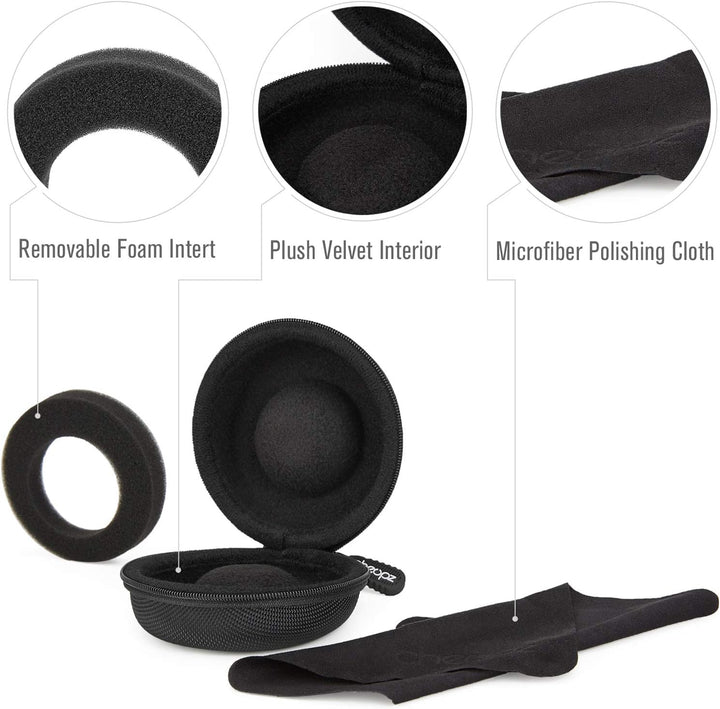 Cheopz Reise-Uhrenetui für Armbanduhren und Smart-Uhren bis 50 mm, Schwarz