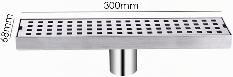 WOLFBIRD 30CM Duschrinne Edelstahl Ablaufrinne Bodenablauf,Selbstreinigender Siphon mit Geruchsstop,