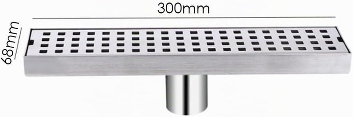 WOLFBIRD 30CM Duschrinne Edelstahl Ablaufrinne Bodenablauf,Selbstreinigender Siphon mit Geruchsstop,