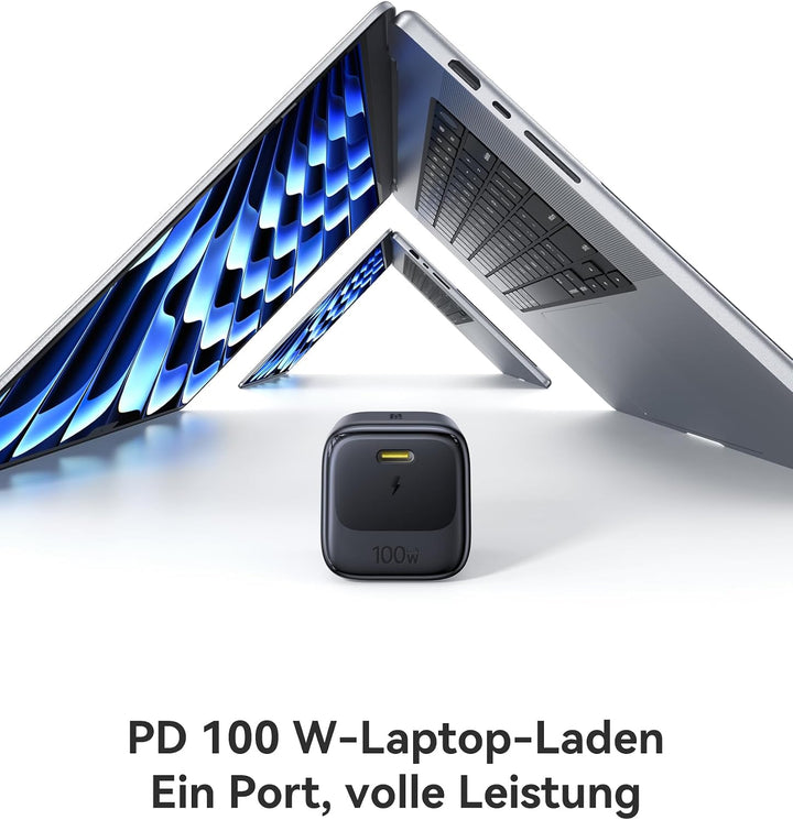 Baseus Enerfill 100W USB C Ladegerät, Kompaktes PD Schnellladegerät, GaN Netzteil für MacBook Pro/Ai