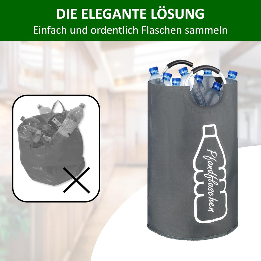 Cottara Original recycelter Flaschensammler für Leergut faltbar wasserdicht – Aus recycelten PET-Fla