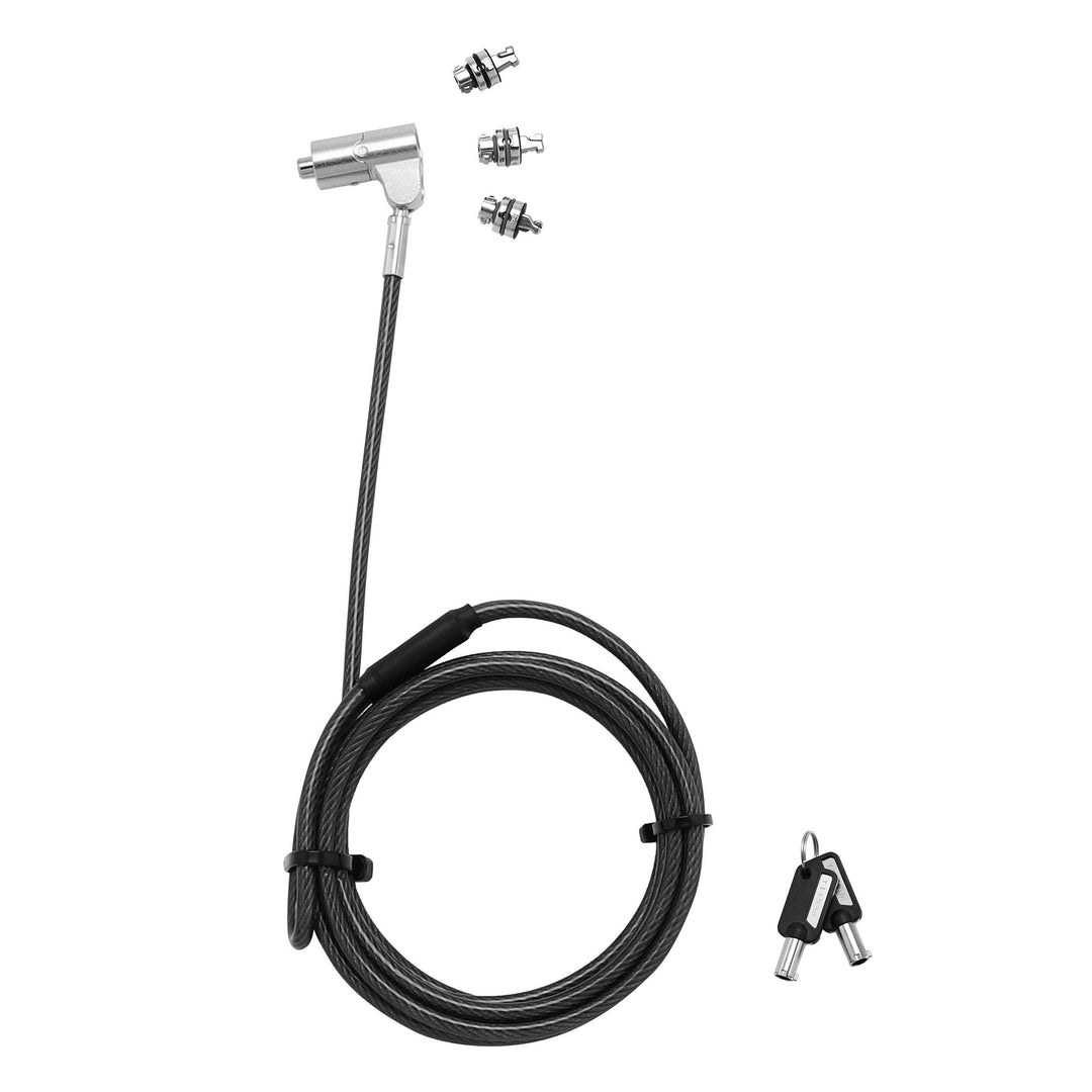 Dicota Universal Security Cable Lock, 3 Exchangeable Heads fits All Slots, keyed