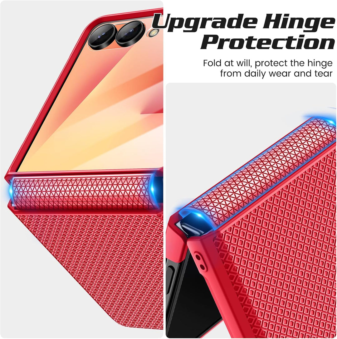 Doeshine für Samsung Galaxy Z Flip 7 Hülle [Not für Flip 7FE] mit Scharnierschutz & Displayschutzfol