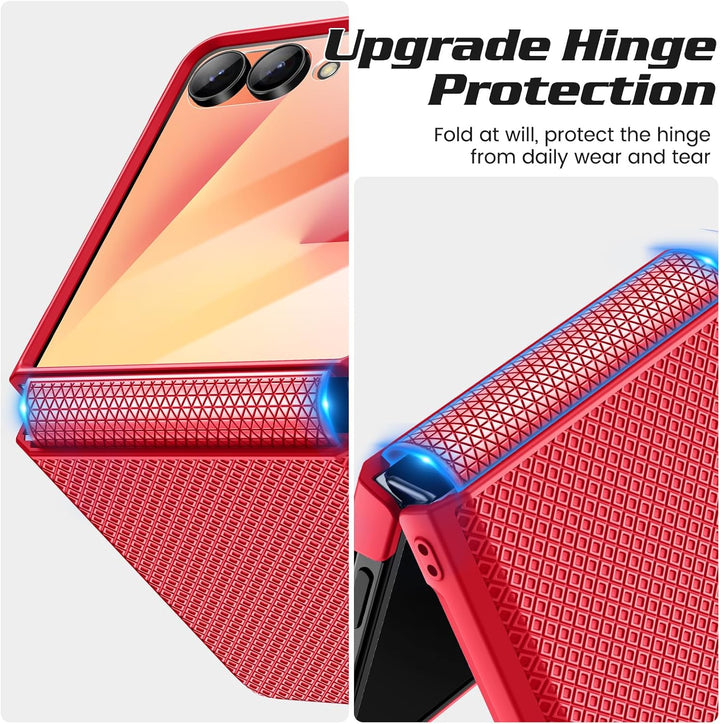 Doeshine für Samsung Galaxy Z Flip 7 Hülle [Not für Flip 7FE] mit Scharnierschutz & Displayschutzfol
