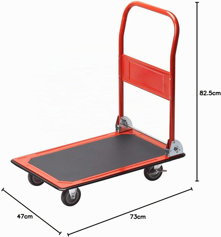 Meister Plattformwagen - Klappbar - Bis 150 kg Tragkraft - Feststellbremse / Transporthilfe mit Lenk