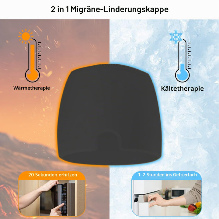 2 Stück Migräne Maske und Augenmaske Kühlend, Migräne Kühlmaske, Migraine Relief Cap, Kopfschmerzen