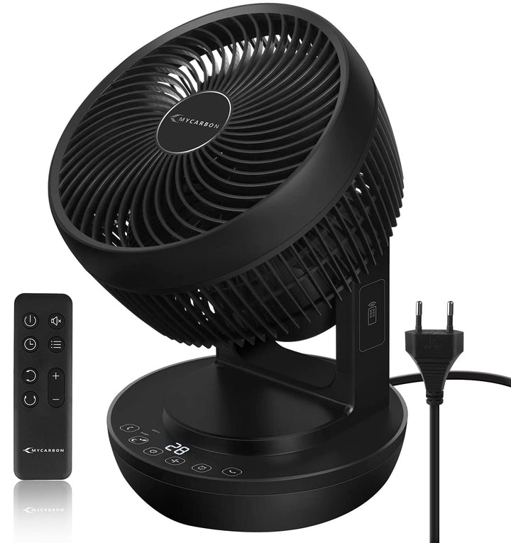 MYCARBON Ventilator Leise Turbo-Ventilator + 3D Luftumwälzer für 30m² |ECO-Mode Klimagerät-Effizienz