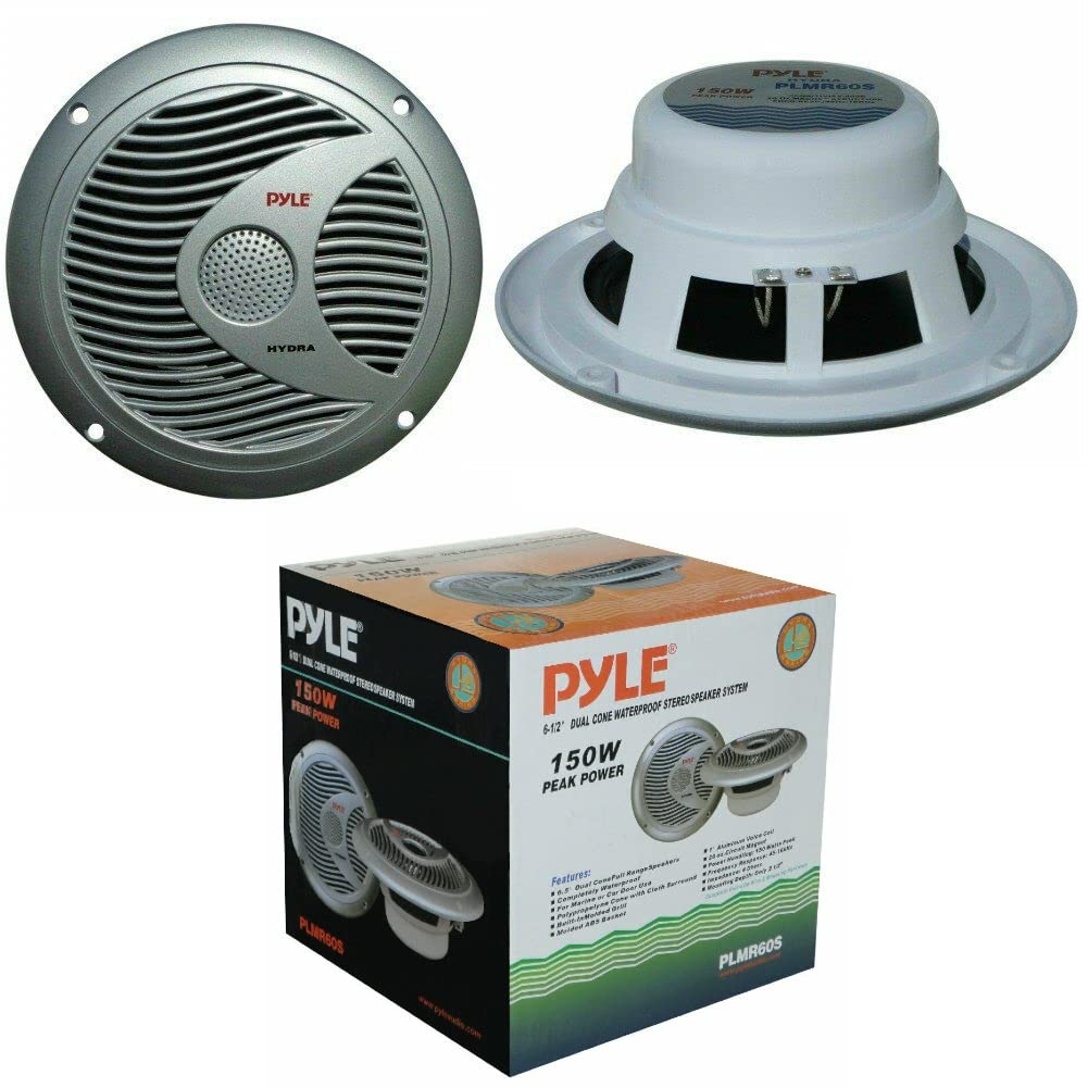 2 PYLE PLMR60S 18 cm 180 mm silber doppelkonus lautsprecher wasserdicht meer pool boot hotel restaur