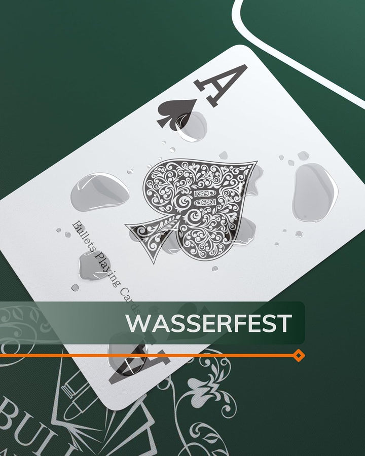 Bullets Playing Cards, 2X 54 Plastik Pokerkarten, Doppelpack, 2 Eckzeichen, Jumbo-Index, Wasserfest,
