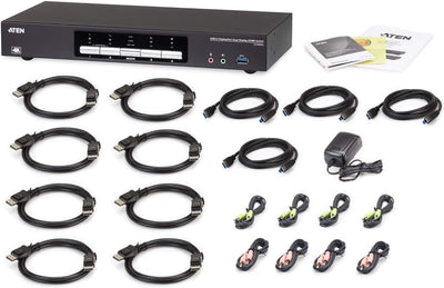 Aten CS1944DP 4-Port USB 3.0 KVM-Switch, 4K DP Schwarz