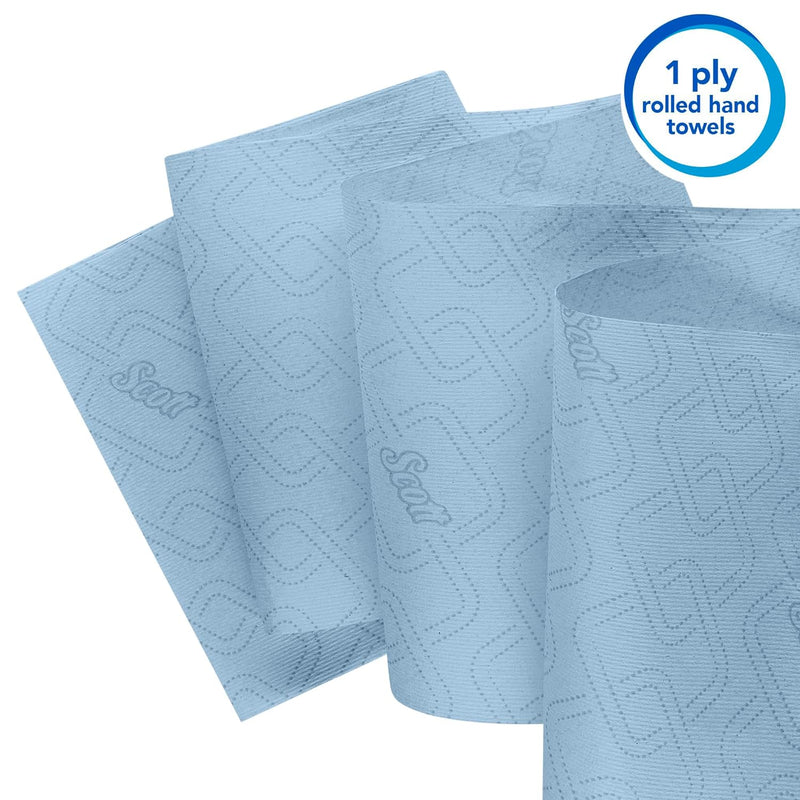 Scott Essential Rollenhandtücher 6692 – blaue Papiertücher – 6 x 350 m Papiertuchrollen (insges. 2.1