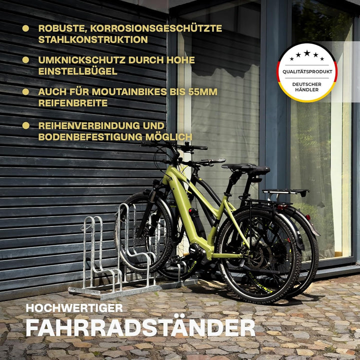 Dreifke® Hochwertiger Fahrradständer Standparker 4053 | Sicherer, robuster Fahrradparker Mountainbik