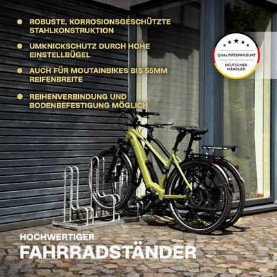 Dreifke® Hochwertiger Fahrradständer Standparker 4053 | Sicherer, robuster Fahrradparker Mountainbik