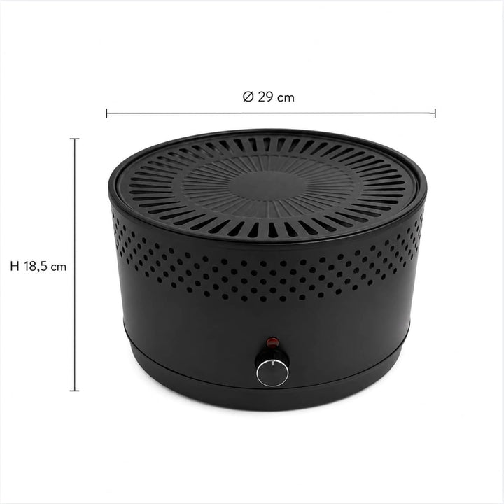3 PAGEN® elektrischer Holzkohlegrill mit Lüfter – geeignet für Balkon, Terrasse &amp; Park – rauchfreier