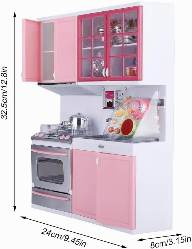 Kinderküche Holz Küche Spielküche Kinder Küchen Spielset Küchenspielzeug mit Klängen Mini Küchen Rol
