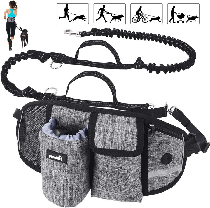 Pecute Joggingleine Hunde mit Bauchgurt, Laufgürtel Hundleine für Grosse und Mittelgrosse Hunde, Lei