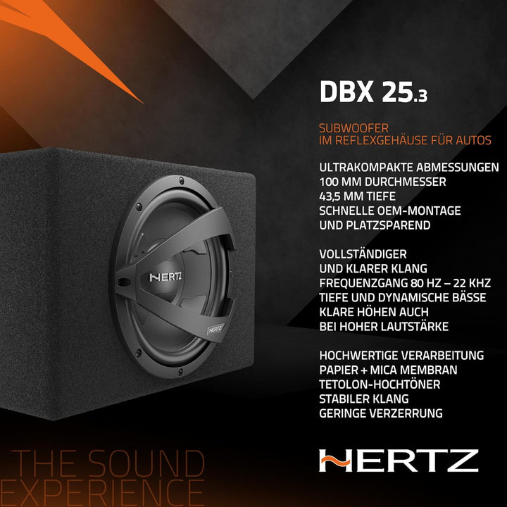Hertz DBX 25.3 - 25cm Auto Subwoofer/Basskiste/Bassbox - 600 Watt (DBX-25.3)