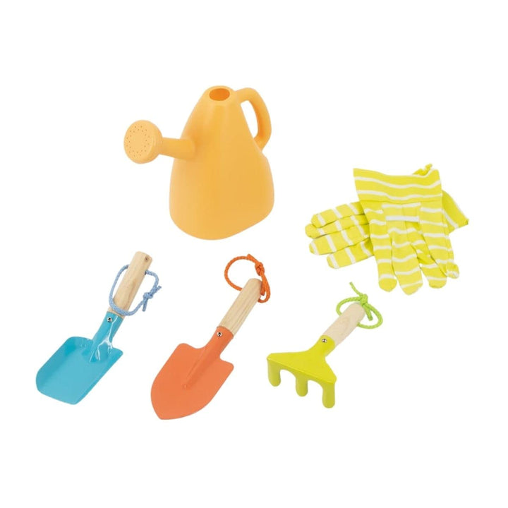 Rekord Kinder-Gartenset 6-TLG Blau (Tasche, Giesskanne, Harke, Schaufel, Spaten, Handschuhe), Kinder