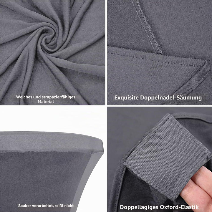 Pesonlook 3er-Set Stretch Stehtisch Husse für Bistrotisch Ø 80-85 cm Elegante,Verstärkung im Fussber