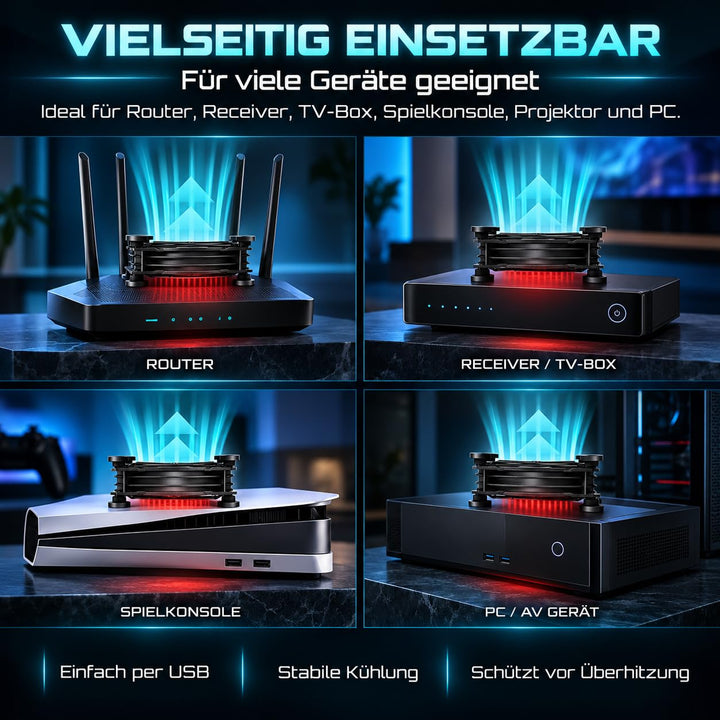upHere Dual USB Lüfter 120mm 5V mit 3 Einstellbare 120mm pc lüfter, 120mm pc lüfter