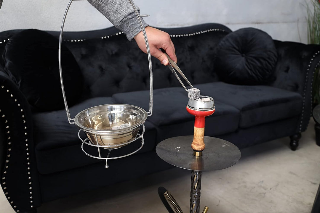 DIAMOND HOOKAH Premium Shisha Kohlenkorb mit Kohlenzange für Shisha &amp; Grill Kohle Holzkohlenkorb mit