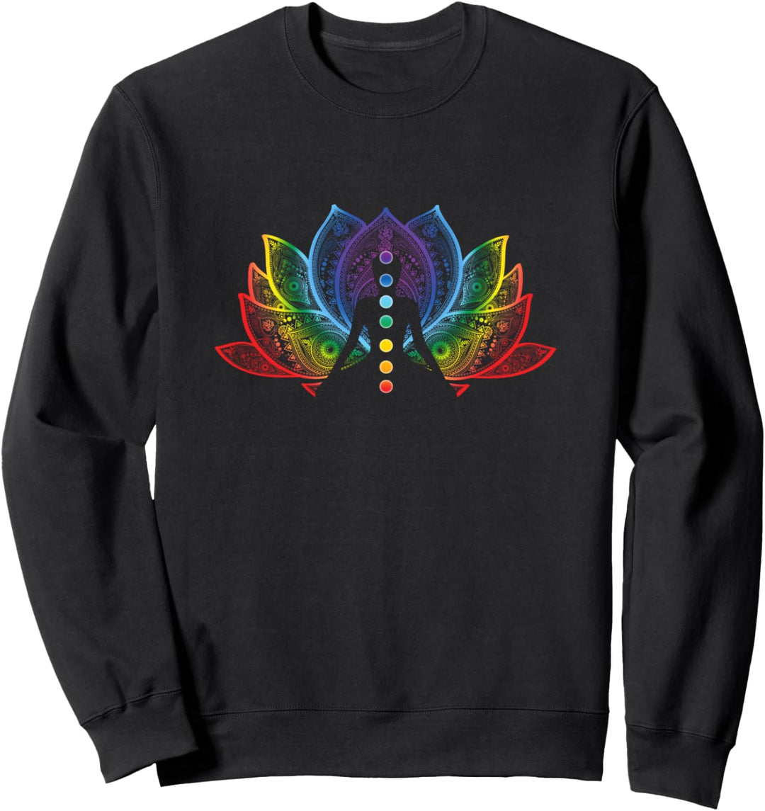 Psychedelischer Lotus Achtsamkeit Meditation Yoga Chakra Sweatshirt