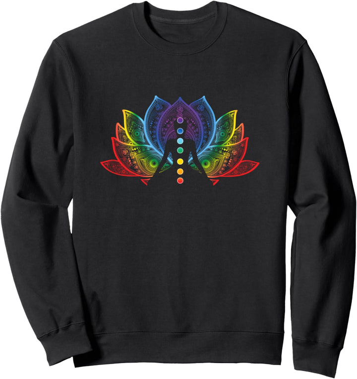 Psychedelischer Lotus Achtsamkeit Meditation Yoga Chakra Sweatshirt