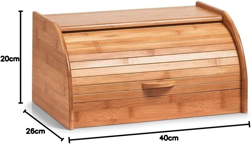 Zeller 25347 Rollbrotkasten, Bambus 40 x 26 x 20 cm, Natur