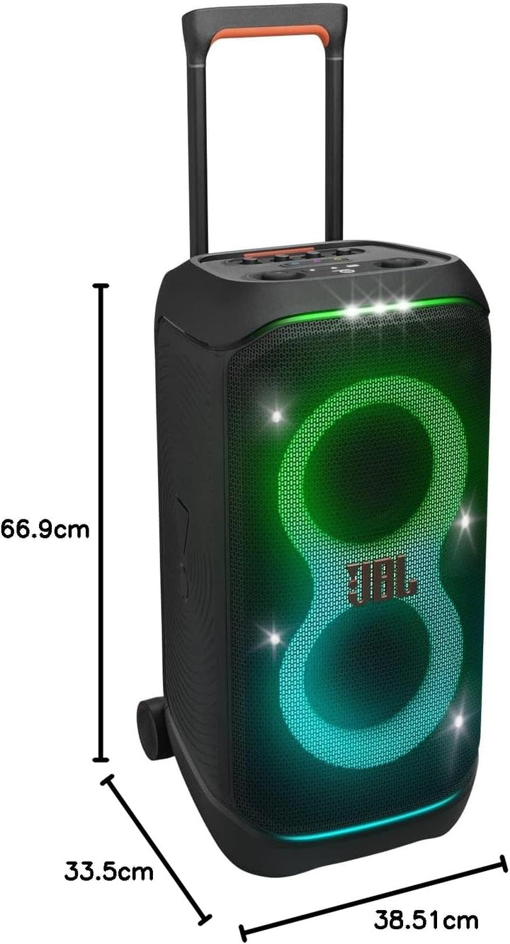 JBL Partybox Stage 320 in Schwarz – Tragbare Bluetooth-Lautsprecher-Box Pro Sound, Lichtshow, KI-Sou