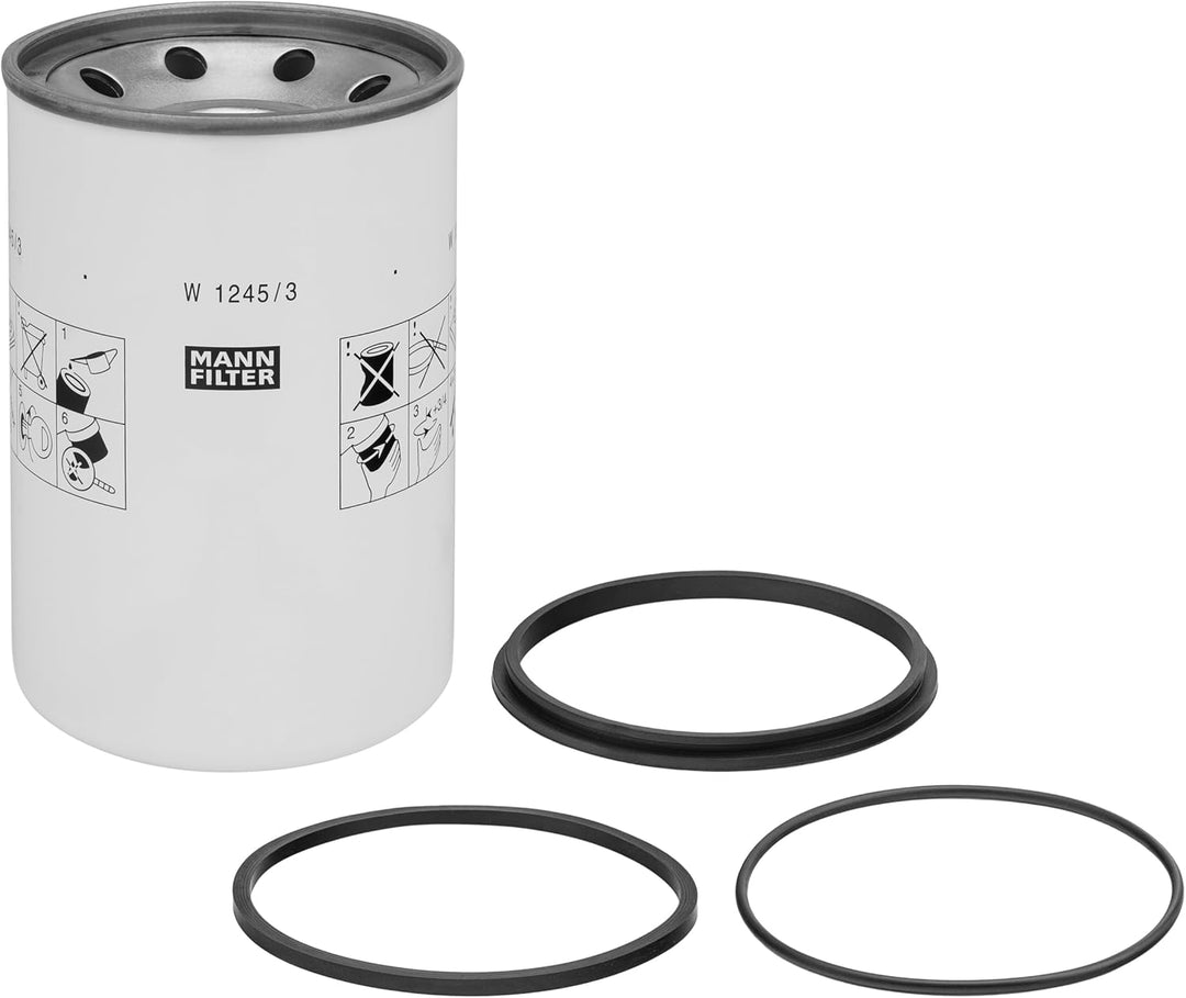 MANN-FILTER W 1245/3 x Ölfilter – Hydraulikfilter mit Dichtung / Dichtungssatz – Für PKW und Nutzfah