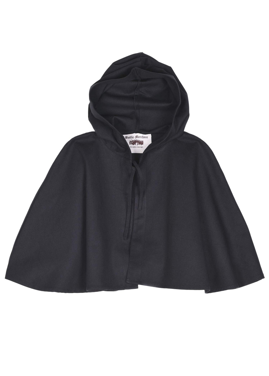 Battle-Merchant Grosse Mittelalter Gugel Damen Herren Schwarz Braun Larp Wikinger Kostüm Kleidung, S