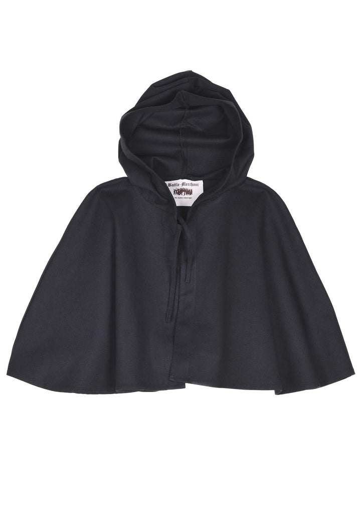 Battle-Merchant Grosse Mittelalter Gugel Damen Herren Schwarz Braun Larp Wikinger Kostüm Kleidung, S