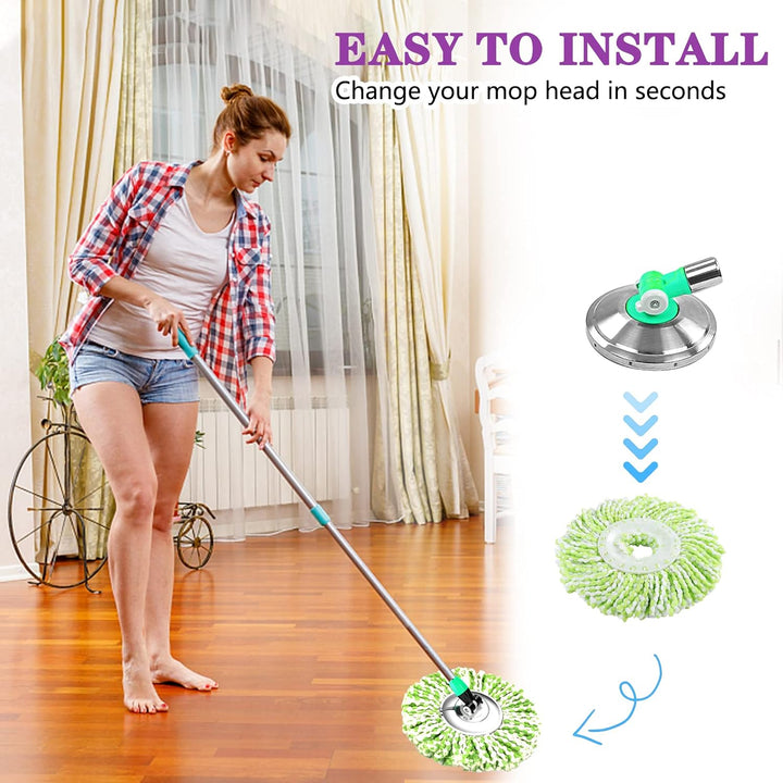 4 Stück Drehmoppköpfe, Spin Mop Ersatzkopf Nachfüllpackungen, Mikrofaser Spin Mop Ersatzkopf Einfach