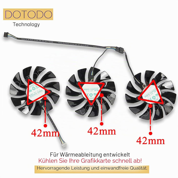 Dotodo 87 mm GA92S2U DC12V 0.46A 4PIN Grafikkarte kühlt Lüfter für ZOTAC GeForce RTX 2080 RTX 2080 T
