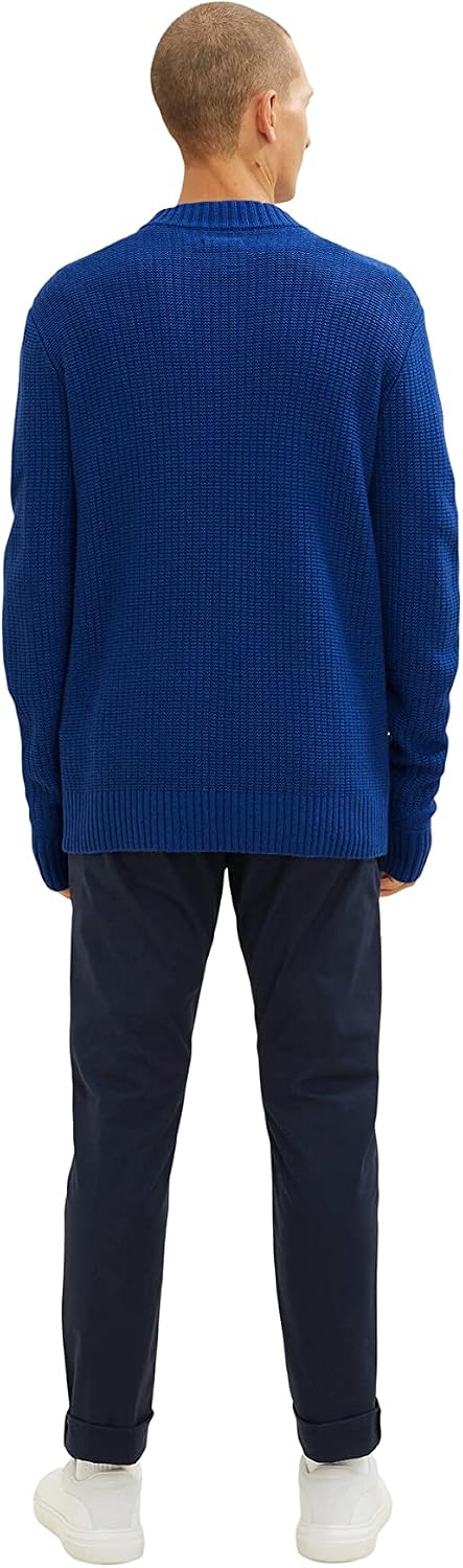 TOM TAILOR Herren Strickpullover mit Wolle M 11284 - Night Sky Blue Melange, M 11284 - Night Sky Blu