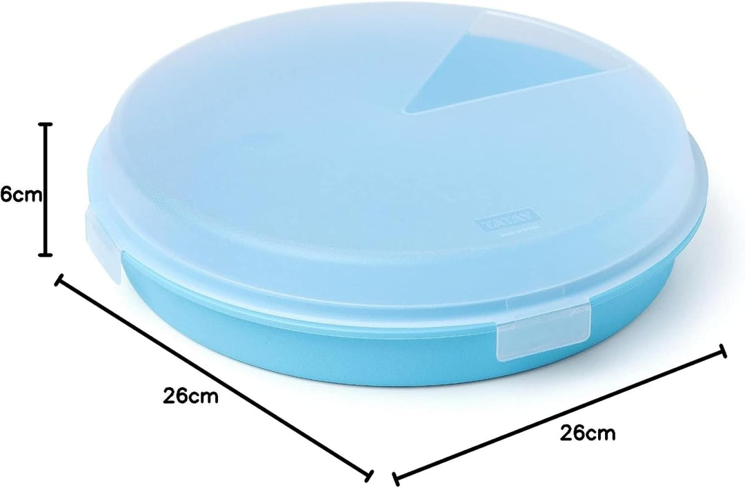 TATAY - Set von 2 Kuchen / Omelette Träger / Kuppel von 26 cm Durchmesser, Blaue Türkis und Orangenf