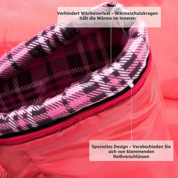BISINNA XL Baumwoll Flanell-Schlafsack für Camping, 2-3 Jahreszeiten, Erwachsenen-Schlafsack für Wan