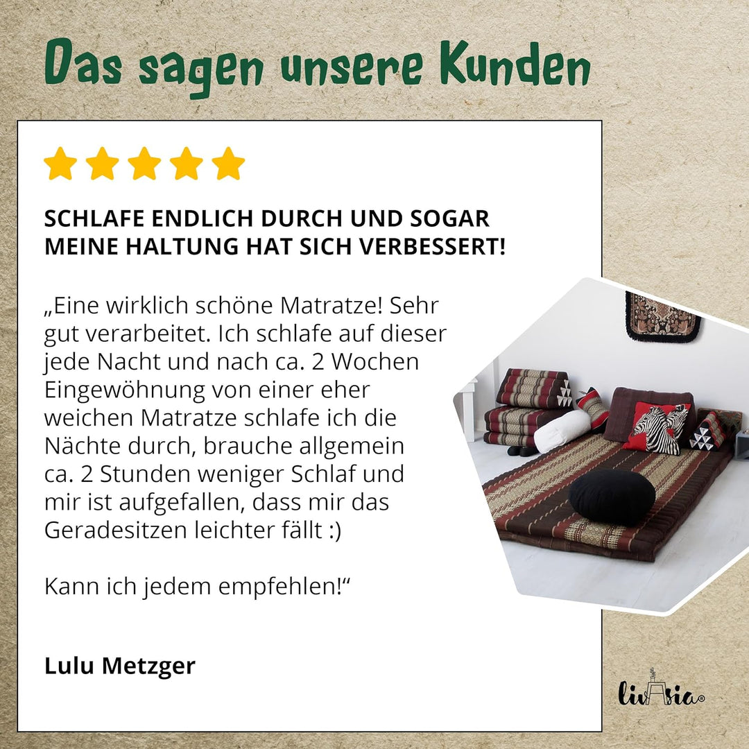 livasia Rollmatte Rollmatratze L-200x110x4,5cm, Gästebett Gästematratze 1 Person, Reisebett Kofferra