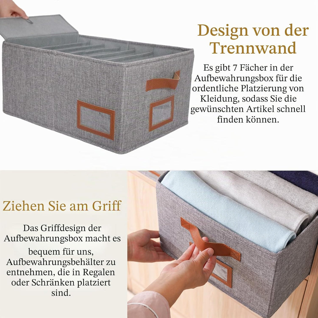 OUTBROS 3 Stück Schubladen Ordnungssystem Kleiderschrank Schrank Organizer Faltbare Aufbewahrungsbox