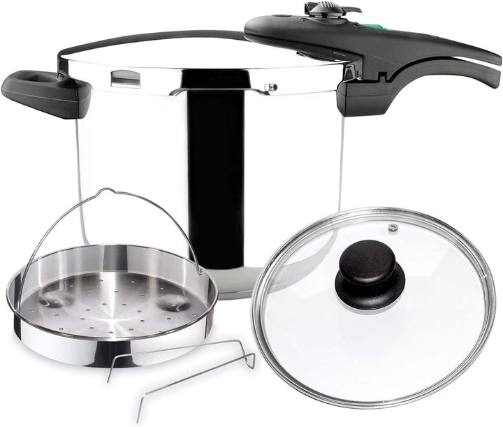 Magefesa Athenas - Exklusives Set Schnellkochtopf 6L + Cestillo + Glasdeckel, Edelstahl 18/10, Für I